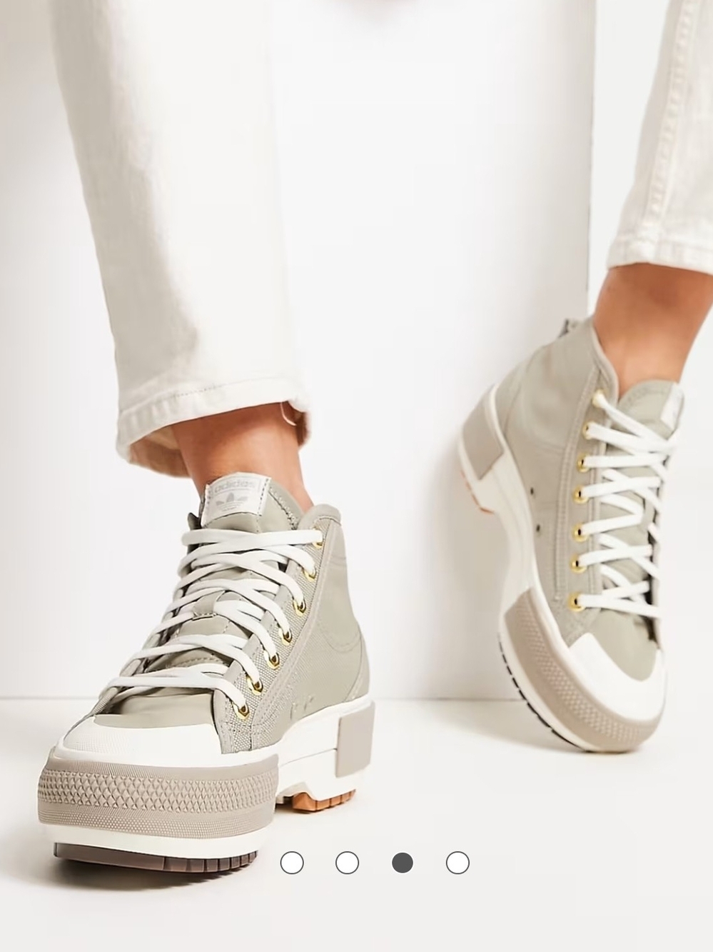 adidas Nizza Trek Gray/White High Top Lace-Up Sneakers GY9539 size US 8
